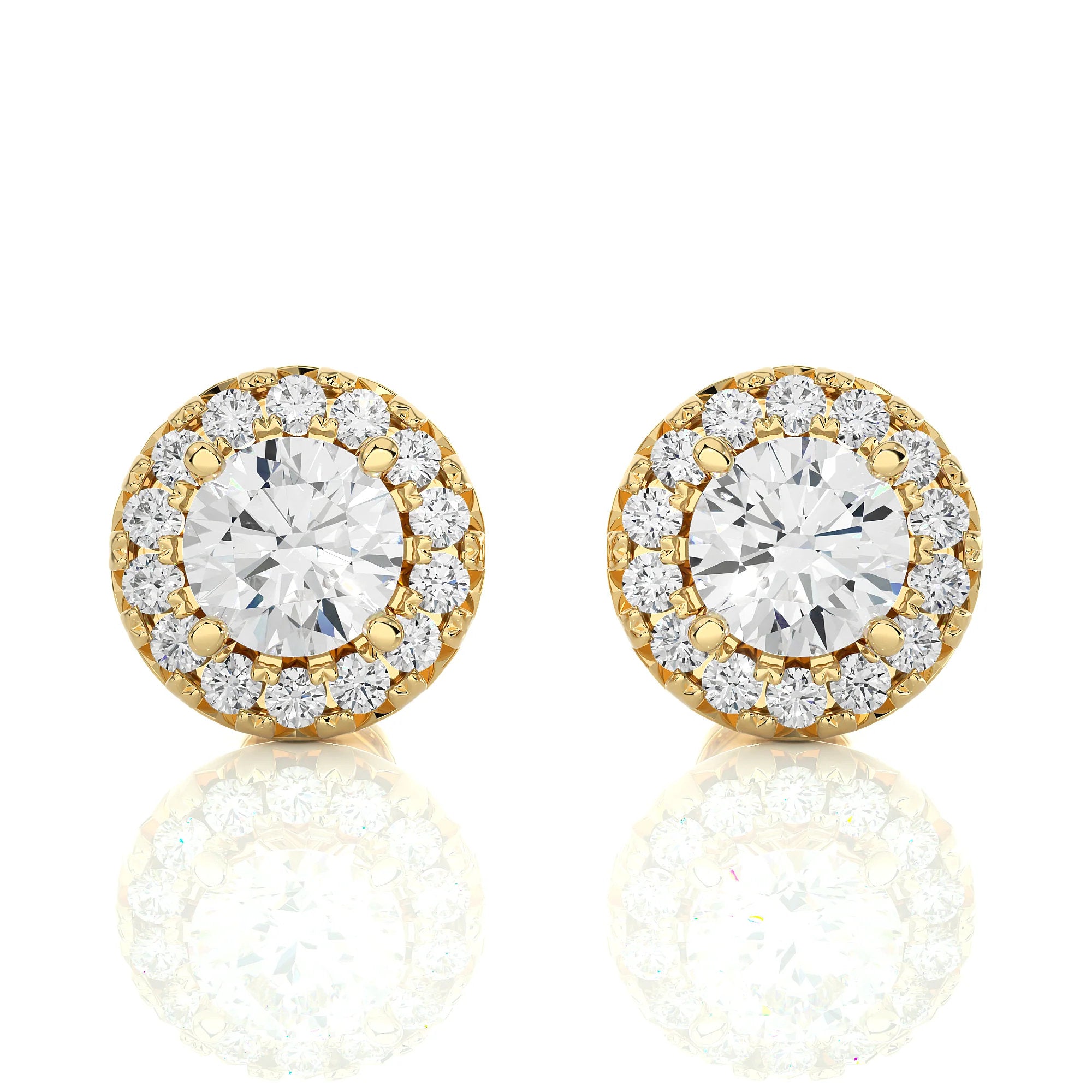 0.25–4.00 TCW Round Cut EF VS/SI Lab-Grown Diamond Halo Stud Earrings Elegant Gifts for Women, Perfect for Birthdays & Anniversaries
